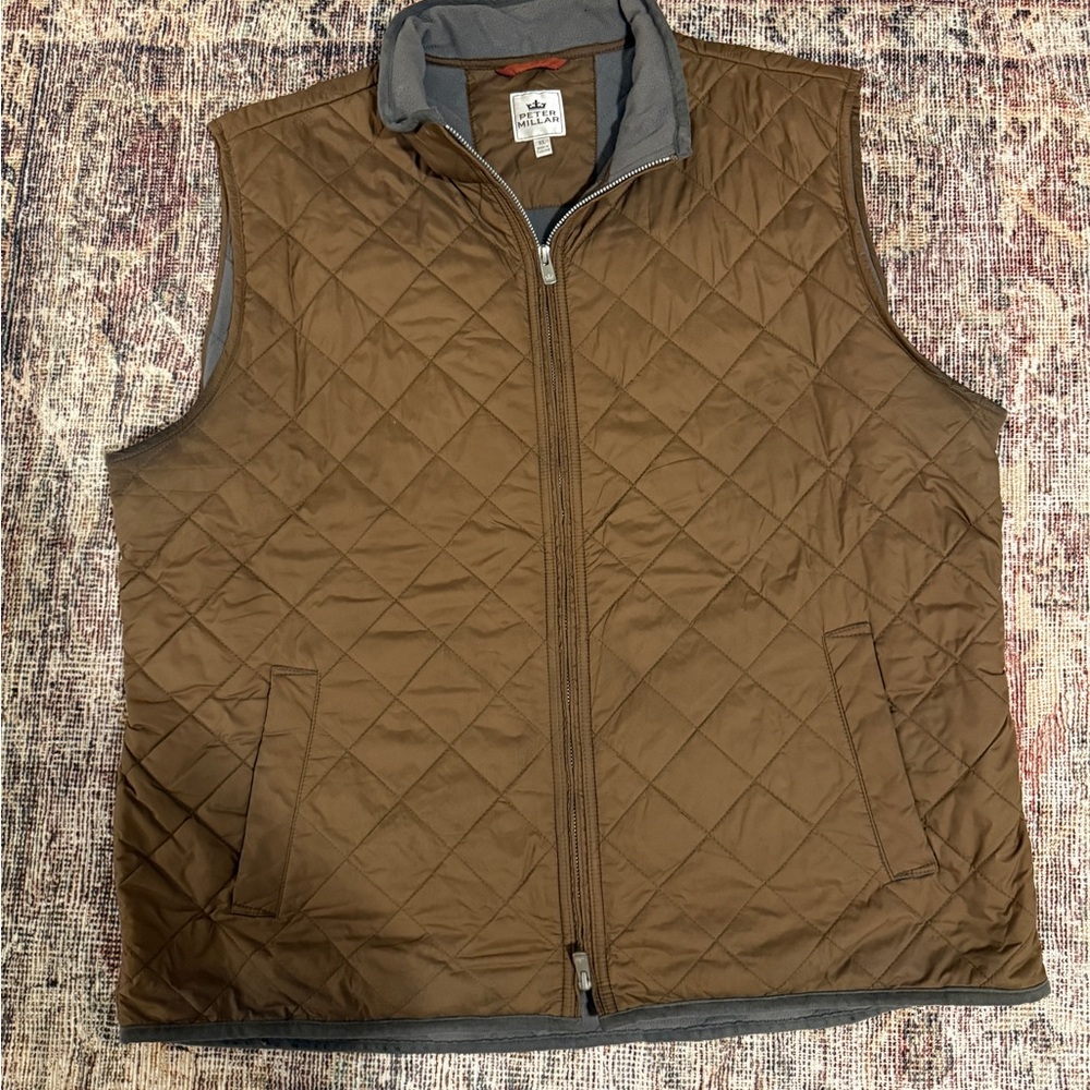 Peter Millar Men’s Brown Quilted Vest